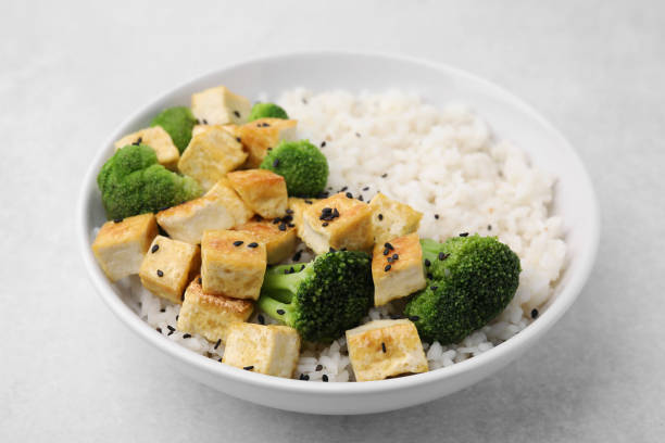 Crispy Peanut Tofu & Cauliflower Rice Stir-Fry